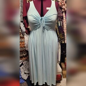 torrid Light Blue Ruched Tie-Front Maxi Dress